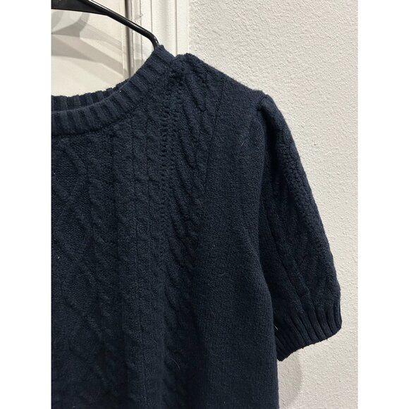 Free Assembly NEW Navy Cable Knit Short Sleeve Sweater Sz XXXL - Picture 4 of 9